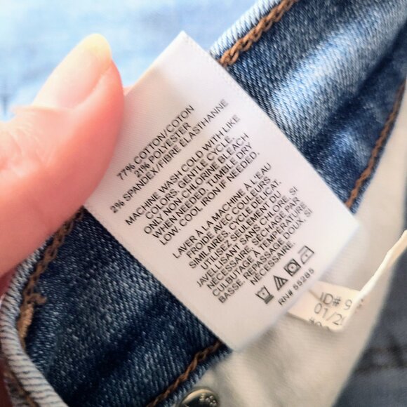 Express Perfect Stretch Denim Cropped High Rise Frayed Hem Ankle Flare Jeans 4 - Picture 9 of 14
